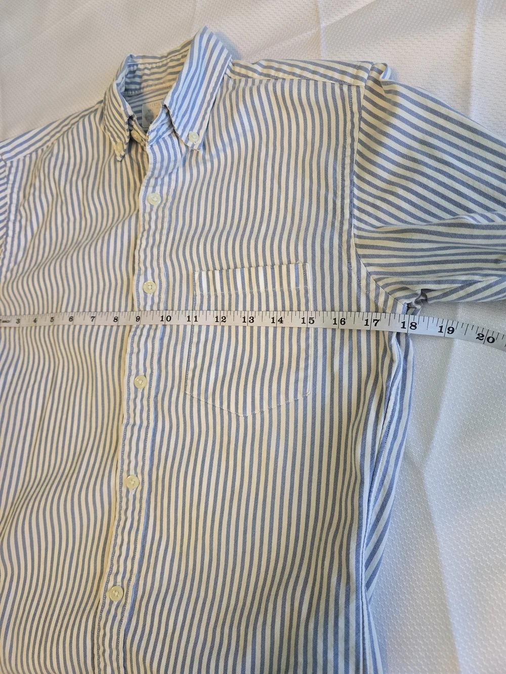 J. Crew Vintage Oxford Light Blue and White Stripe Button-Down Shirt Sz XS